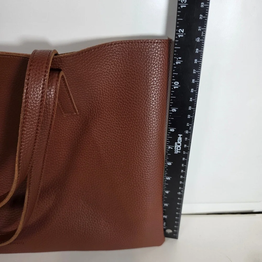 Vince Camuto Luck‎ Tote Brown Vegan Pebble Leather Shoulder Handbag FabFitFun